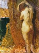 unknow artist, Nude Leaning against a Rock Overlooking the Sea